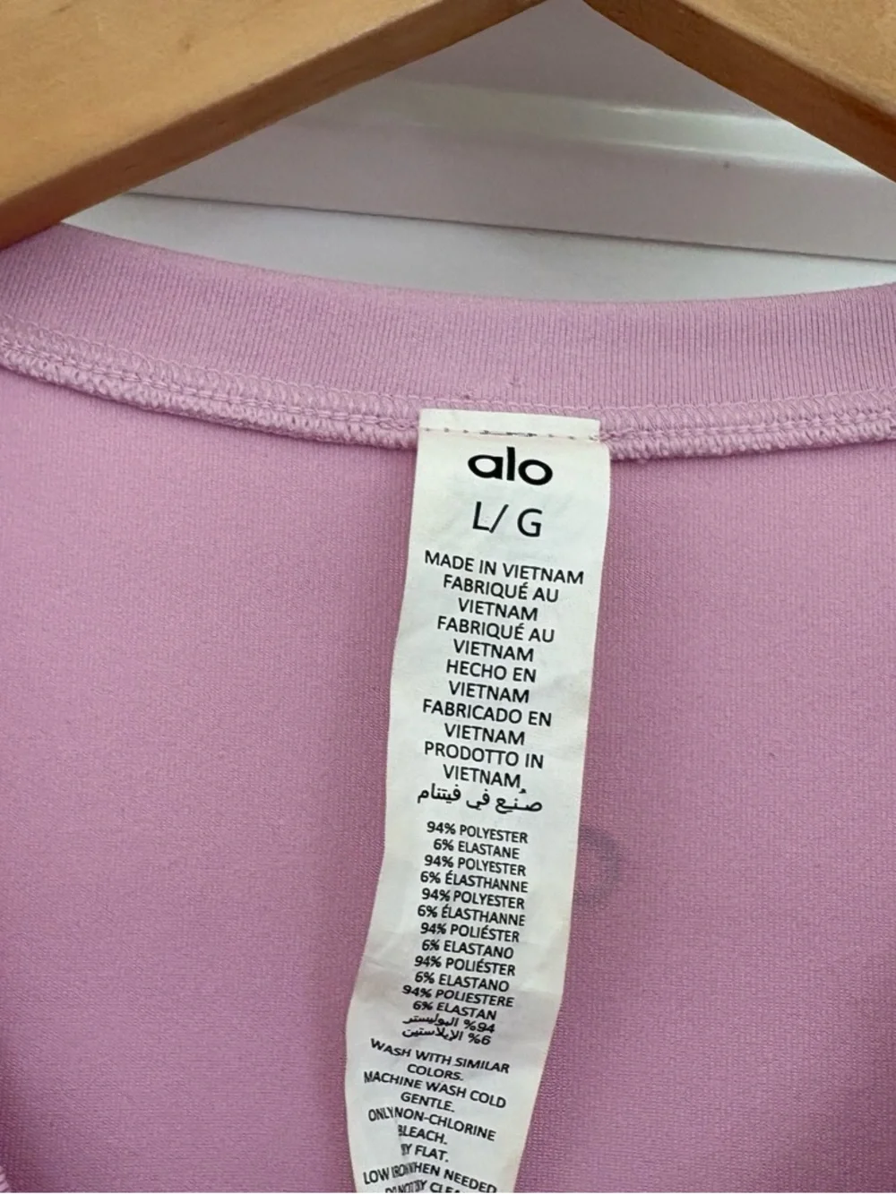 Alo Yoga Alosoft Finese Sugar Plum Pink Top L - Picture 7 of 7